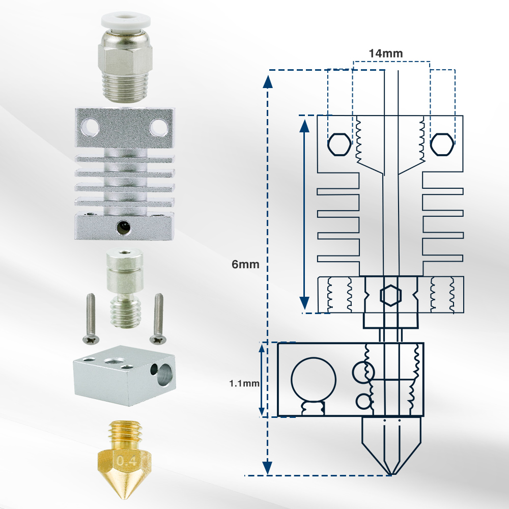 ل Creality أندر 3 CR-10 CR-10S - مراجعة Hotend 0.4Mm وسعره