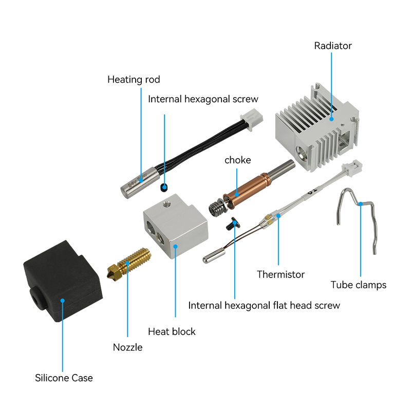 طقم ساخن مع حوض حراري للمبرد ، - مراجعة Hotend 0.4Mm وسعره